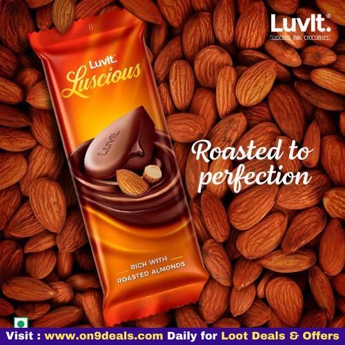 LuvIt Luscious Roasted Almonds Delectable Chocolate Bar Multipack, 100% Delicious Pack of 10