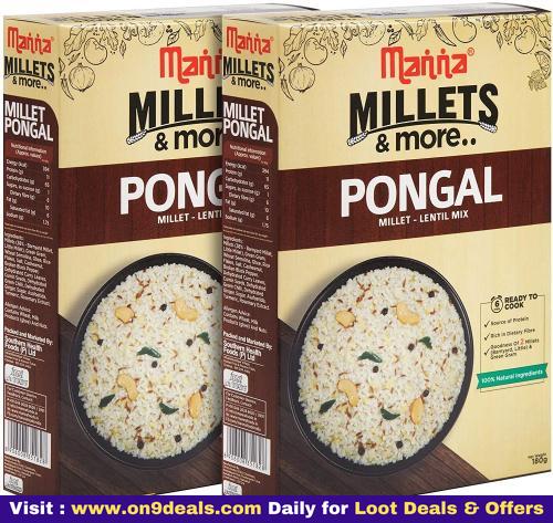 Manna Instant Millet Breakfast - Ready to Eat Pongal 360g (180g x 2 Packs)