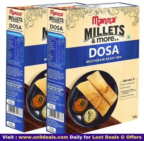 Manna Instant Multigrain Millet Dosa Ready Mix | Dosa Batter | 360g (180g x 2 Packs)
