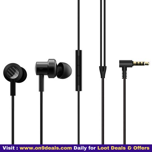 Mi Dual Driver in-Ear Earphones with Mic Tangle-Free Cable One Touch Voice Assistant