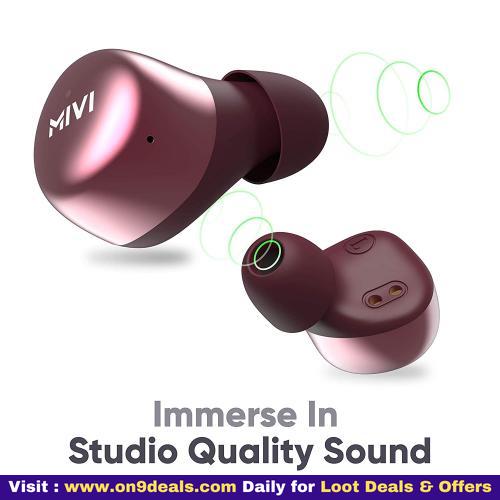 Mivi Duopods M40 True Wireless Bluetooth Earbuds with Studio Sound, Powerful Bass, 24 Hours of Battery