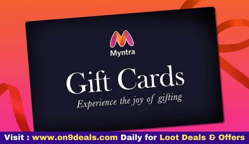 Myntra Gift Voucher @ 10% Discount