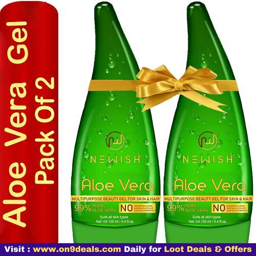 Newish Pure Aloe Vera Gel Combo for Face, Skin & Hair Set of 2