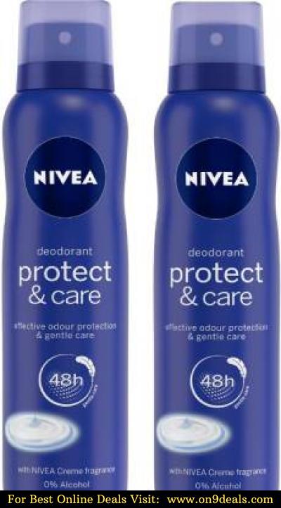 NIVEA Protect & Care Deodorant Spray - For Women  Pack of 2