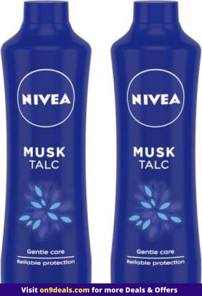 NIVEA Talcum Powder For Gentle Fragrance & Reliable Protection Against Body Odour, 400 g ( Pack of 2)