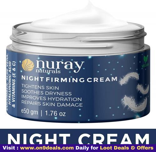 Nuray Naturals Vegan Night Cream for Skin Fairness Brightening and Hydration, 50 g