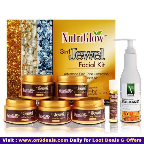 NUTRIGLOW 3-IN-1 Jewel Facial Kit With Skin Whitening Moisturizer