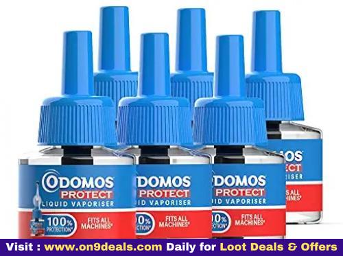 Odomos Protect Liquid Vaporiser Refill Provides 100% Protection against Mosquitoes 45ml x 6