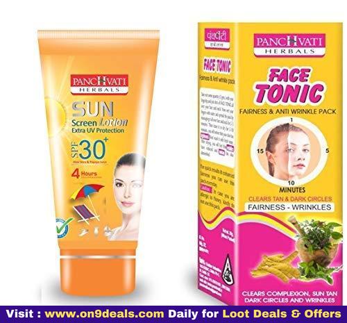 Panchvati White Sunscreen Lotion, 60 ml + Face Tonic, 30g