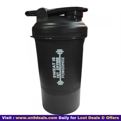 PowerMax Fitness PSB Protein Shaker Bottle with Twist n' Lock Single Storage