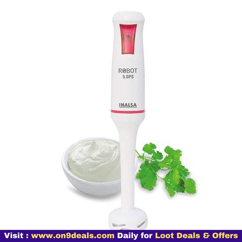 (Renewed) Inalsa Hand Blender Robot 5.0 PS-500W with Super Silent Powerful Motor