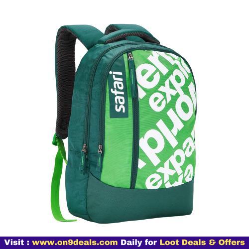 SAFARI 46 cms Green Casual/School/College Backpack