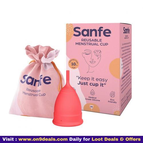 Sanfe Reusable Menstrual Cup For Women With Pouch No Leakage & Odor Protection