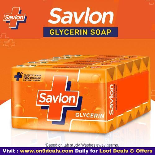 Savlon Glycerin Germ Protection Bathing Soap Bar, 125g (Pack of 5)