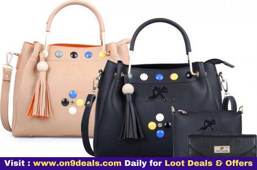 Speed X Fashion Women Black, Beige Hand-held Bag  (Pack of 4)