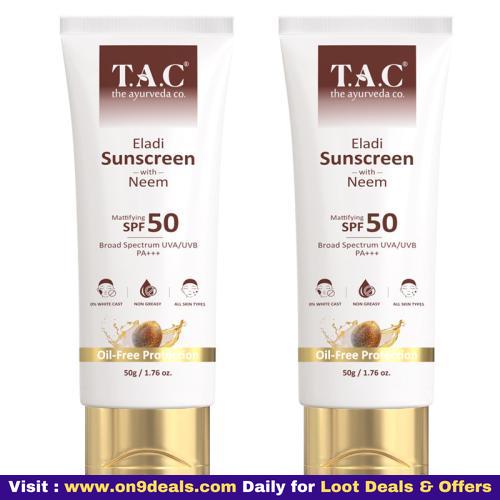 Sunscreen Spf 50 Pa++++ For Uva Uvb Sun Protection With Eladi & Neem (Pack Of 2, 100g)
