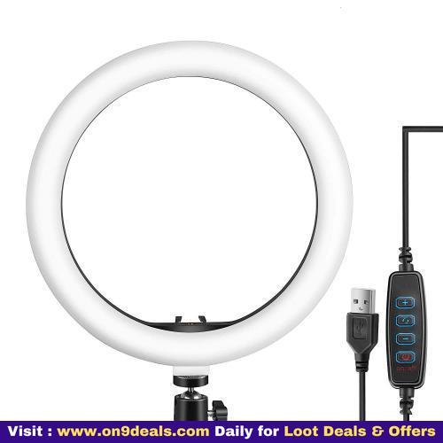 Tygot 10" Portable Led Ring Light With 3 Color Modes Dimmable Lighting | For Youtube | Photo-shoot | Video Shoot | Live Stream | Makeup & Vlogging | Compatible