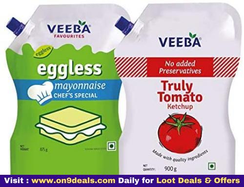 Veeba Eggless Mayonnaise Chef's Special, 875 g & Truly Tomato Ketchup, 900 g - Pack of 2