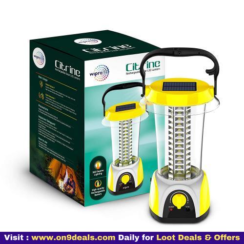 Wipro LED Citrine Rechargeable Solar LED Lantern