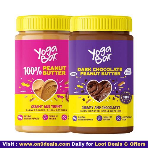 Yogabar Peanut Butter Combo | Pure Peanut Butter | Dark Chocolate Peanut Butter | 350gm Each