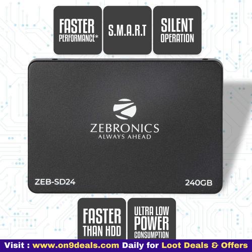 Zebronics Zeb-sd24 240gb 2.5 Inch Solid State Drive (ssd) 6gb/s Fast Performance