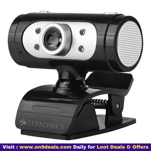 Zebronics Zeb-Ultimate Pro (Full HD) 1080p/30fps Webcam with 5P Lens, Built-in Mic, Auto White Balance, Night Vision, Manual Switch for LED