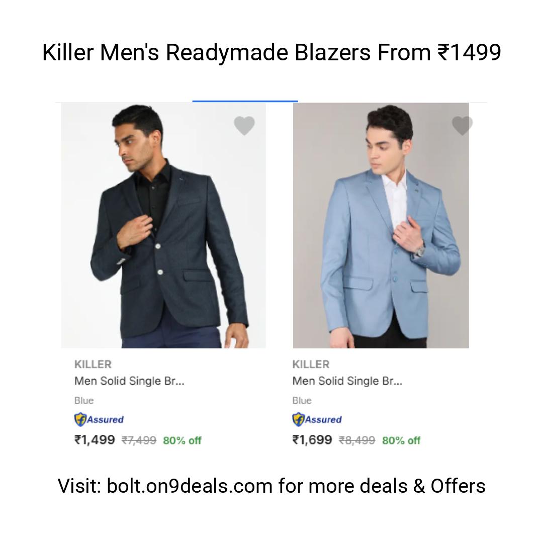Killer Men's Readymade Blazers From ₹1499
https://fktr.in/Tptj6ud