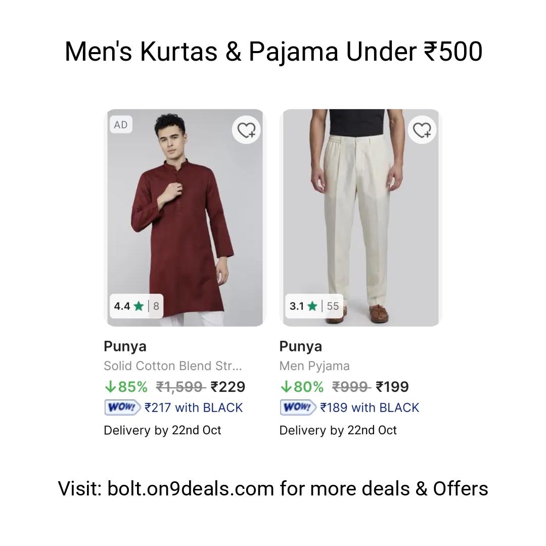 Men's Kurtas & Pajama Under ₹500
https://fktr.in/fvIVyW7