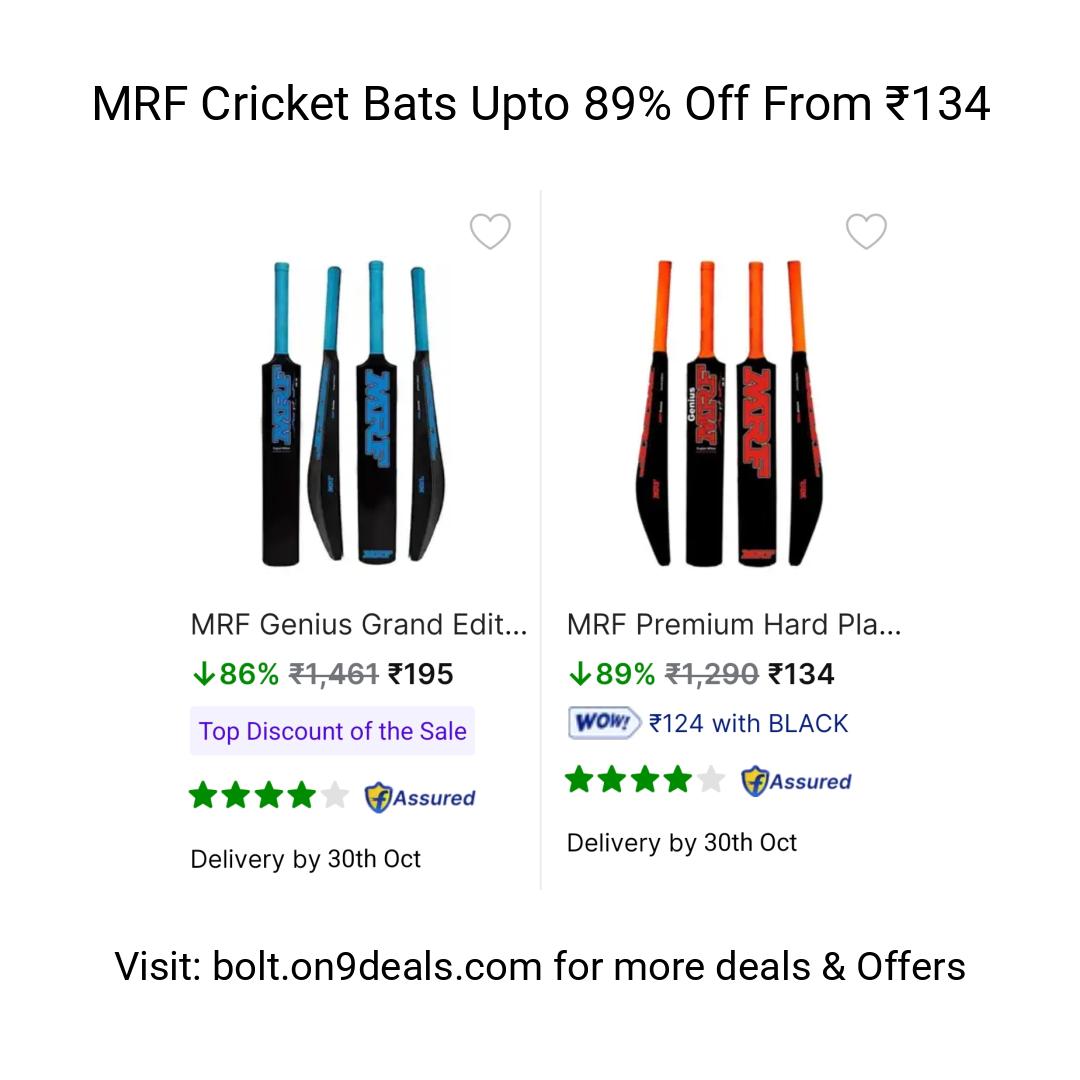 MRF Cricket Bats Upto 89% Off From ₹134
https://fktr.in/Mcd3LIl