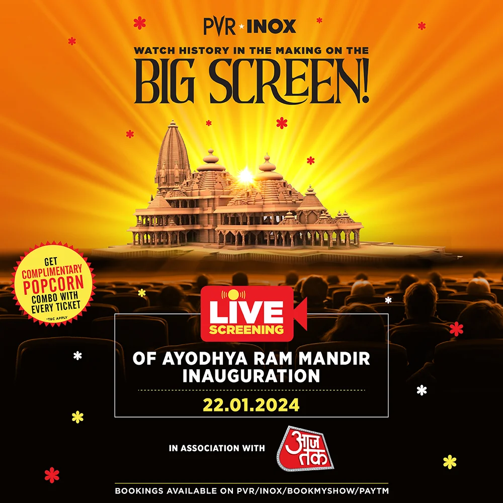 PVR Cinemas – Ram Mandir Screening At Rs.100 With Popcorn & Beverage