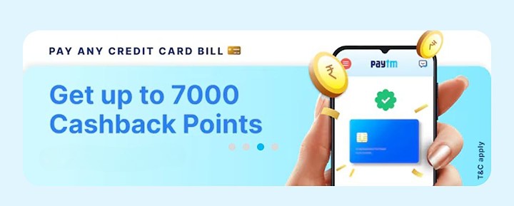 Paytm Offering Up to 7000 Cashback Points on Credit Card Bill Payments